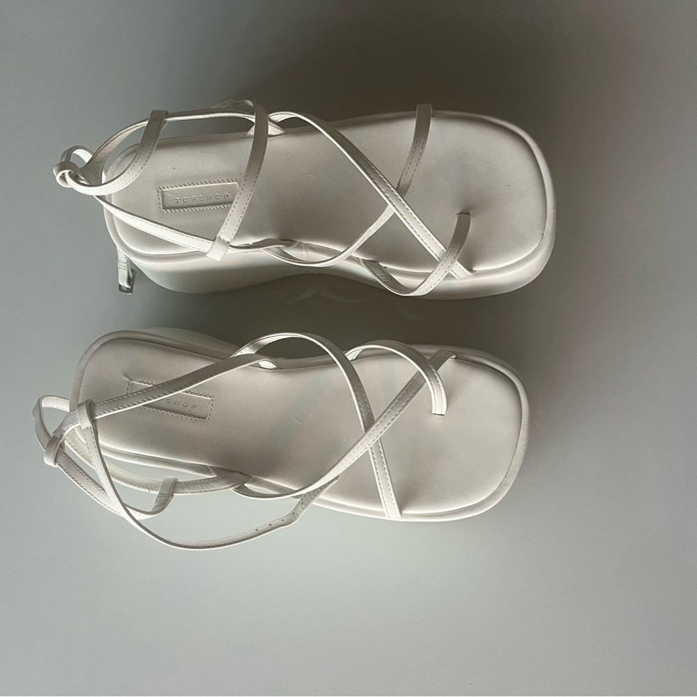 Top shop white sandals sz 8